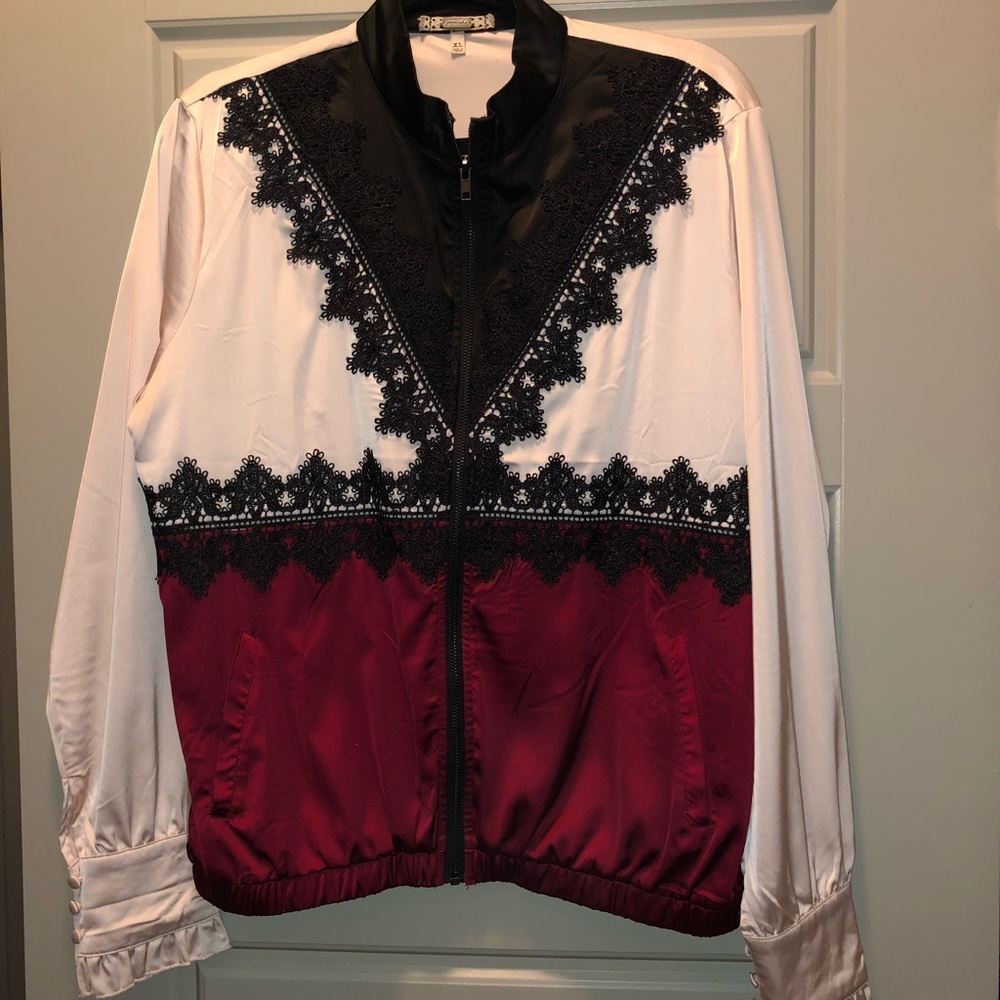 Silky zip up jacket